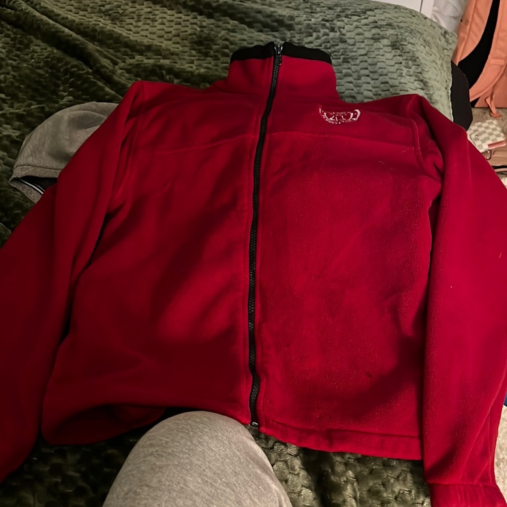 Red fleece jacket